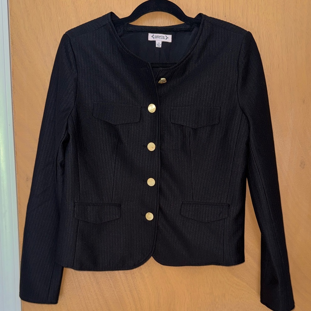 Nanette Lepore Black Blazer with Gold Buttons